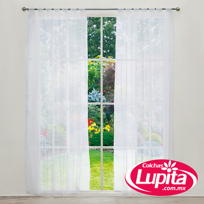 JGO CORTINAS TRANS CORTA TERGAL BLANCO (Vianney Hogar)