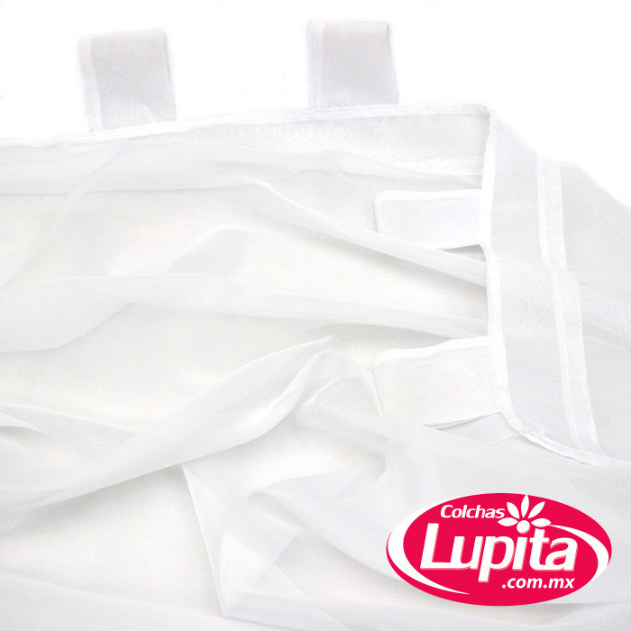 JGO CORTINAS TRANS CORTA TERGAL BLANCO (Vianney Hogar)