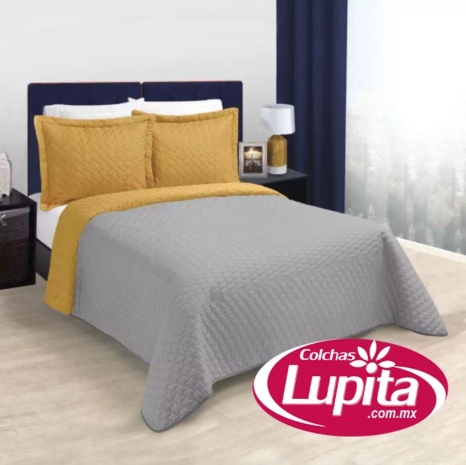 EDREDON ULTRASONICO MOSTAZA MATRIMONIAL (Elefantito)