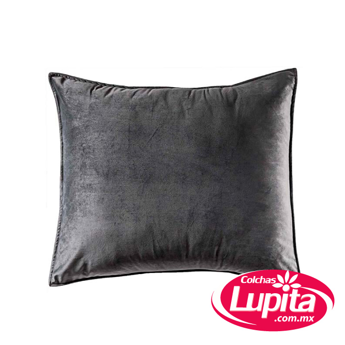 FUNDA DE ALMOHADA EUROPEA VELVET GRIS (Vianney Hogar)