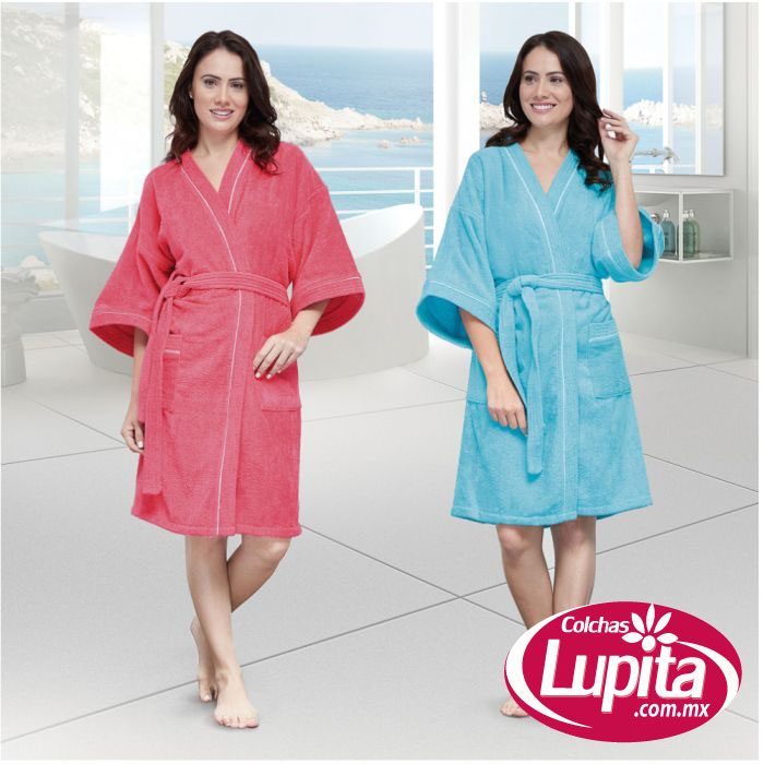 BATA DE BAÑO PREMIUM TURQUESA  (Elefantito 25)