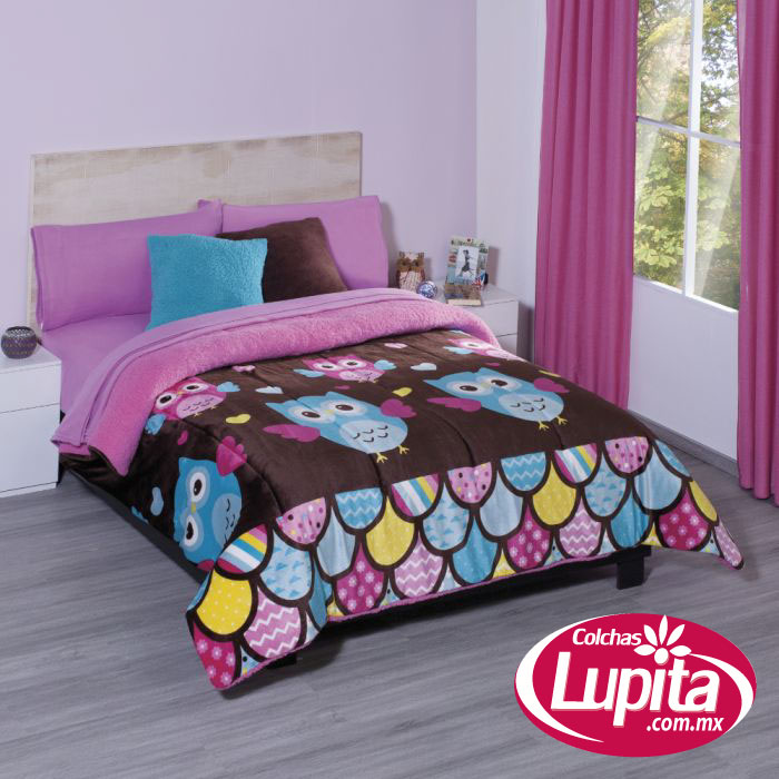 COBERTOR BORREGA BUHOS MATRIMONIAL (Elefantito)