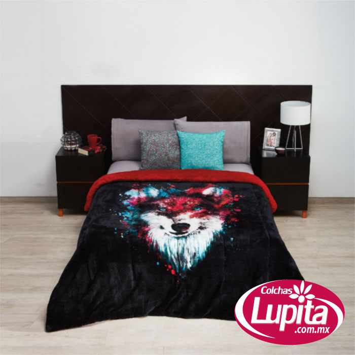COBERTOR BORREGA LOBO KING SIZE (Elefantito)