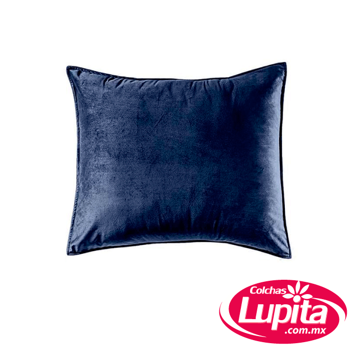 FUNDA DE ALMOHADA EUROPEA VELVET AZUL (Vianney Hogar)