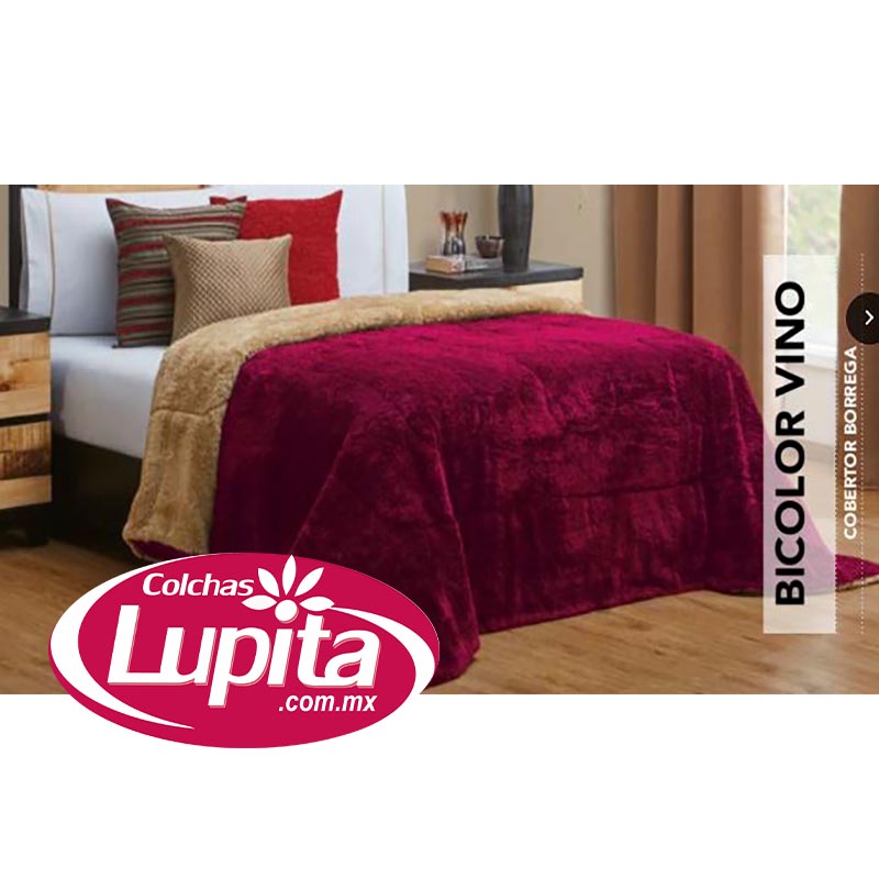COBERTOR BICOLOR VINO MATRIMONIAL (Elefantito)
